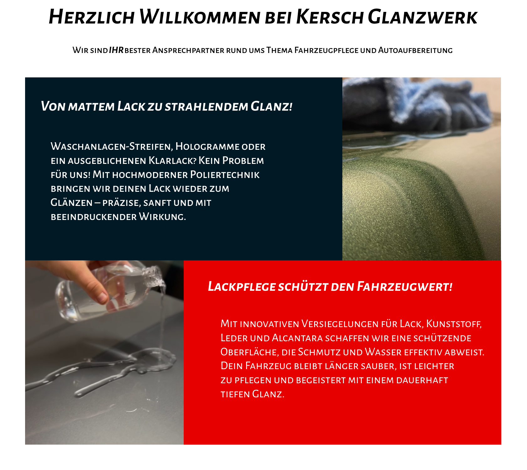 Flyer "Herzlich willkommen bei Kersch Glanzwerk", Kerschglanzwerk